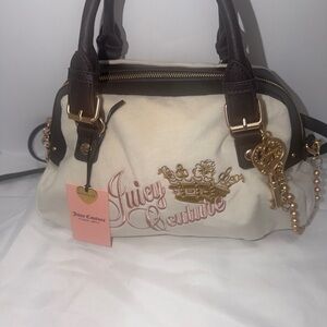 Juicy Couture Cream and Dark Brown Satchel